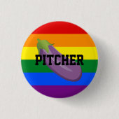 Eggplant Emoji Gay Top Ronde Button 3,2 Cm (Voorkant)
