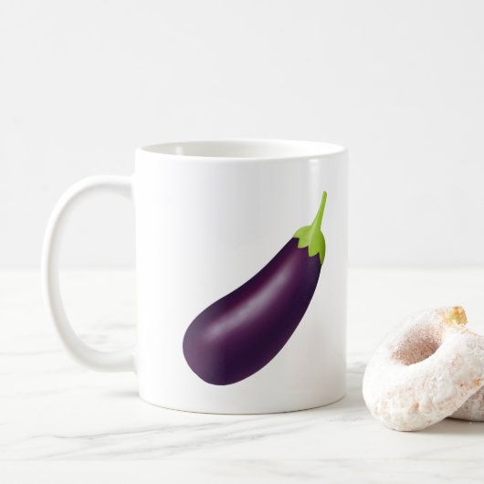 Eggplant Emoji Koffiemok (Met donut)