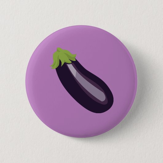 Eggplant Emoji Ronde Button 5,7 Cm (Voorkant)