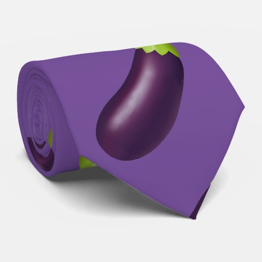 Eggplant Emoji Stropdas (Opgerold)