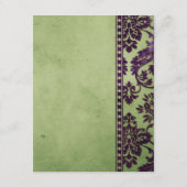 Eggplant en Olive Damask Lace Wedding Insert Informatiekaartje (Achterkant)