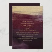 Eggplant et Gold Look| Luxe Faire-part de mariage (Devant / Derrière)