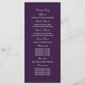 Éggplant Floral Aquarelle Programmes de mariage (Dos)