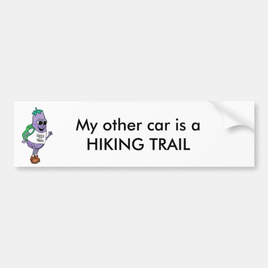 Eggplant Hiker Veggie Hiker Bumpersticker (Voorkant)