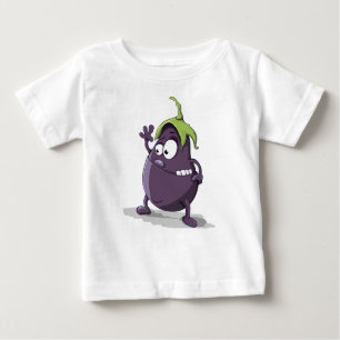 Eggplant Légumes Caractère Cartoon Baby T-Shirt