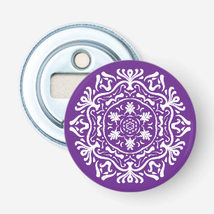 Eggplant Mandala Button Flesopener