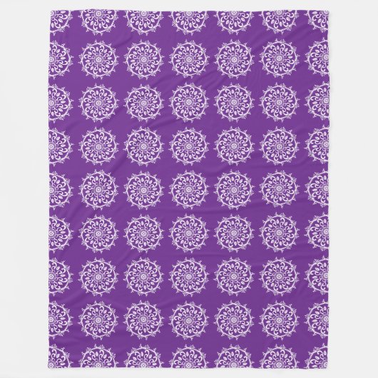 Eggplant Mandala Fleece Deken (Voorkant)