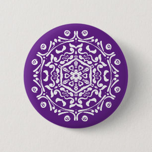 Eggplant Mandala Ronde Button 5,7 Cm
