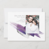 Eggplant Paars en Silver Save the Date Photo (Voorkant)