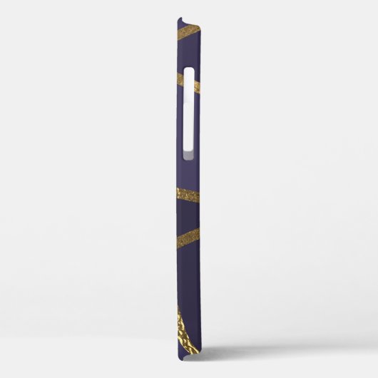 Eggplant Paars Gold Bronze Geometrische Gramopname Case-Mate iPhone Case (Achterkant / Links)