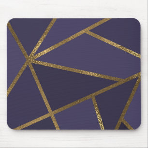 Eggplant Paars Gold Bronze Geometrische Gramopname Muismat