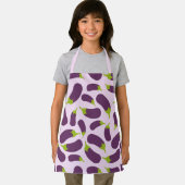 Eggplant Paars plantaardig ontwerp Schort (Insitu)