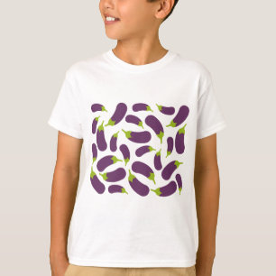Eggplant Paars plantaardig ontwerp T-shirt