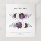 Eggplant Paars Plum Ivory White Floral Wedding (Buitenkant ongevouwen)
