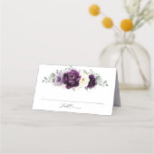 Eggplant Paars Plum Ivory White Floral Wedding (Voorkant)