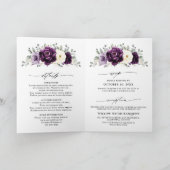Eggplant Paars Plum Ivory White Floral Wedding (Binnen)