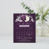 Eggplant Paars Plum Ivory White Save the Date Briefkaart (Staand voorkant)