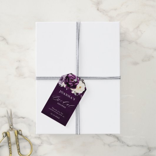 Eggplant Paars Plum Ivory White Vrijgezellenfeest Cadeaulabel (Met Touw)