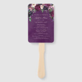 Eggplant Paarse Floral Wedding Programme Fan Handwaaier (Voorkant)