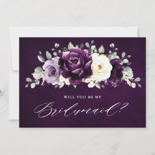 Eggplant Paarse Plum word jij mijn Bridesmaid Inv Kaart