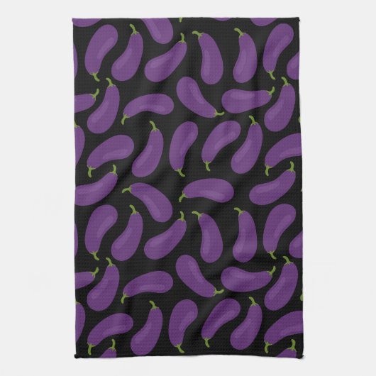 Eggplant Pattern Kitchen Towel Theedoek (Verticaal)