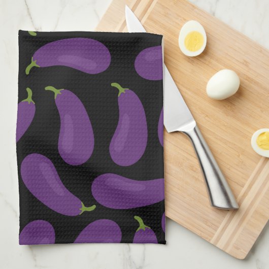 Eggplant Pattern personaliseren Theedoek (Quarter Fold)