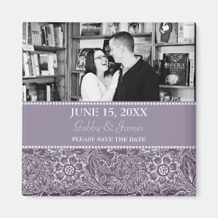 Eggplant Plum Save the Date Wedding Magnet Magneet