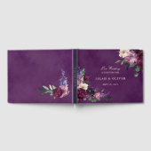 Eggplant Purple Floral Mariage Livre d'invité (Complet)