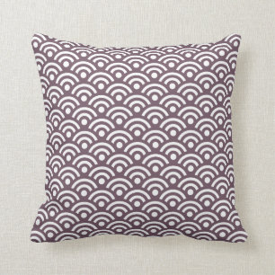 Eggplant Seigaiha Pillow Kussen