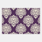 Eggplant Southern Cottage Damask Inpakpapier Vel (Voorkant 3)