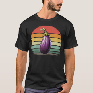 Eggplant Vegetable Retro Style Distressed Vintage  T-shirt