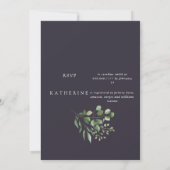 Eggplant & White Foliage Bridal Shower Invitation Kaart (Achterkant)