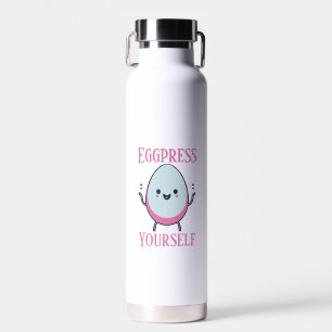 Eggpress Yourself" Grappige woordspeling Waterfles