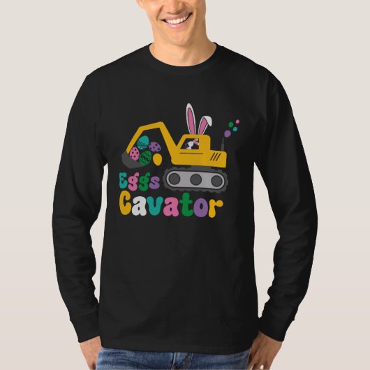 Eggs Cavator Easter Bunny Excavator Cute Hunting E T-shirt (Voorkant)