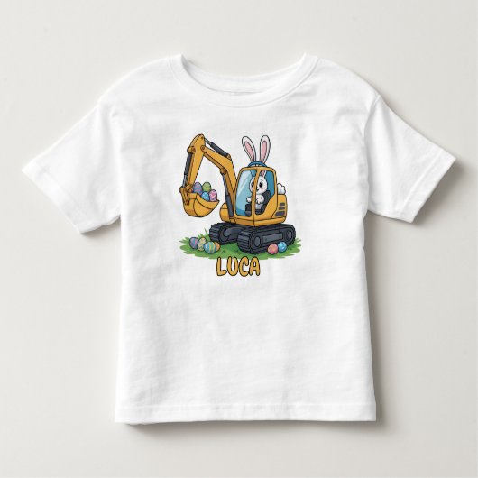 Eggs-Cavator Toddler Easter Egg T-Shirt (Voorkant)