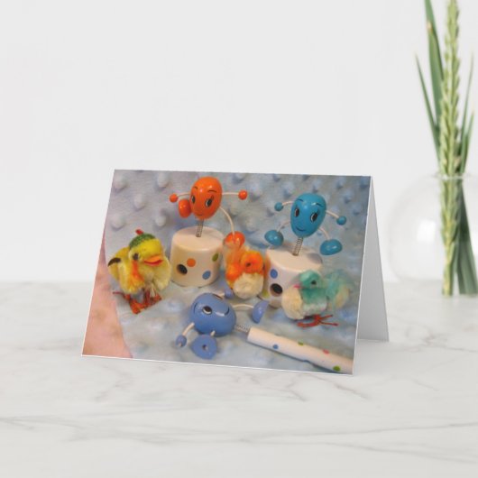 Eggs & Chicks Easter Card Feestdagen Kaart (Voorkant)