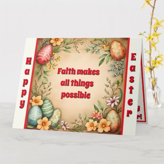 Eggs Easter trendy Collectie Kaart (Gele Bloem)