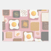 Eggs on Toast Pattern – Fun Breakfast Food Ill Inpakpapier Vel (Voorkant 2)