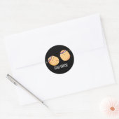 Eggs-recise Funny Aerobic Eggs Pun Dark BG Ronde Sticker (Envelop)