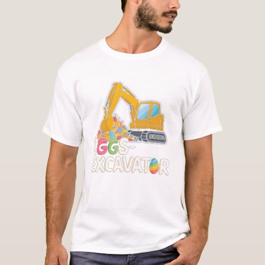Eggscavator Easter Egg Hunt Bouwtrucks T-shirt (Voorkant)