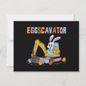 Eggscavator Easter eiershuntconstructietransport Save The Date (Achterkant)