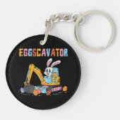 Eggscavator Easter eiershuntconstructietransport Sleutelhanger (Achterkant)