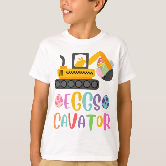 EggsCavator Excavator Easter Egg Hunt T-shirt (Voorkant)