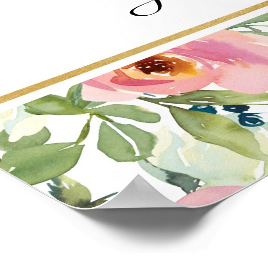 Eggshell and Blush Floral Bridal Shower Poster (Coin)