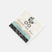 Eggshell Blue Damask Carriage Baby shower Servetten (Hoek)