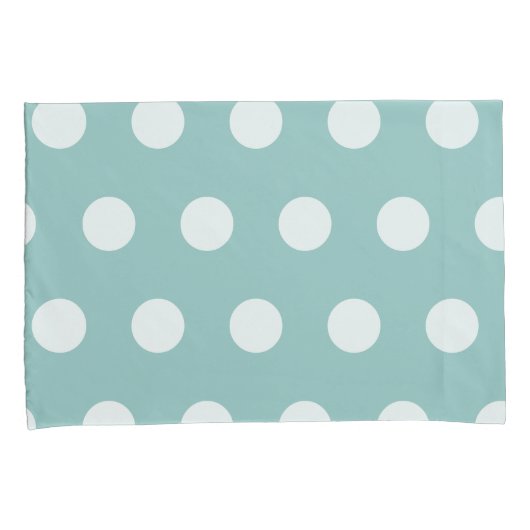 Eggshell Blue Geometric White Polka Dots Kussensloop (Voorkant-Rechts)