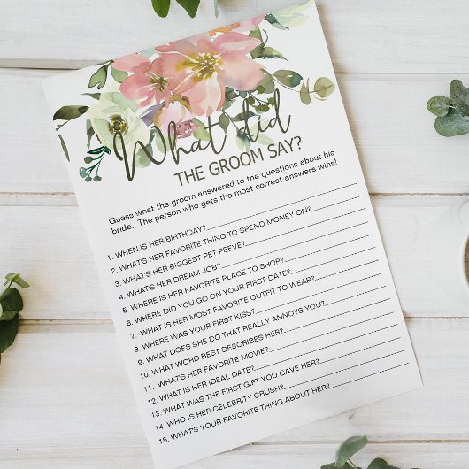 Eggshell Blush Bloemenspel Zou de Bruidegom Zeggen Flyer