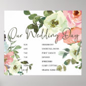 Eggshell Blush Pink Floral Weddenschap Poster (Voorkant)
