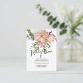 Eggshell en Blush Floral Wedding Enclosure Kaart (Staand voorkant)