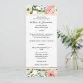 Eggshell en Blush Floral Wedding Programme Programma (Staand voorkant)